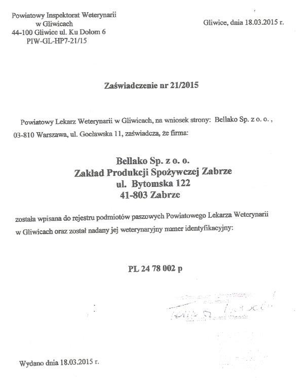 Czy numer weterynaryjny jest obowiązkowy?