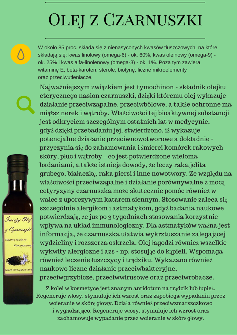 Co leczy olej czarnuszki?