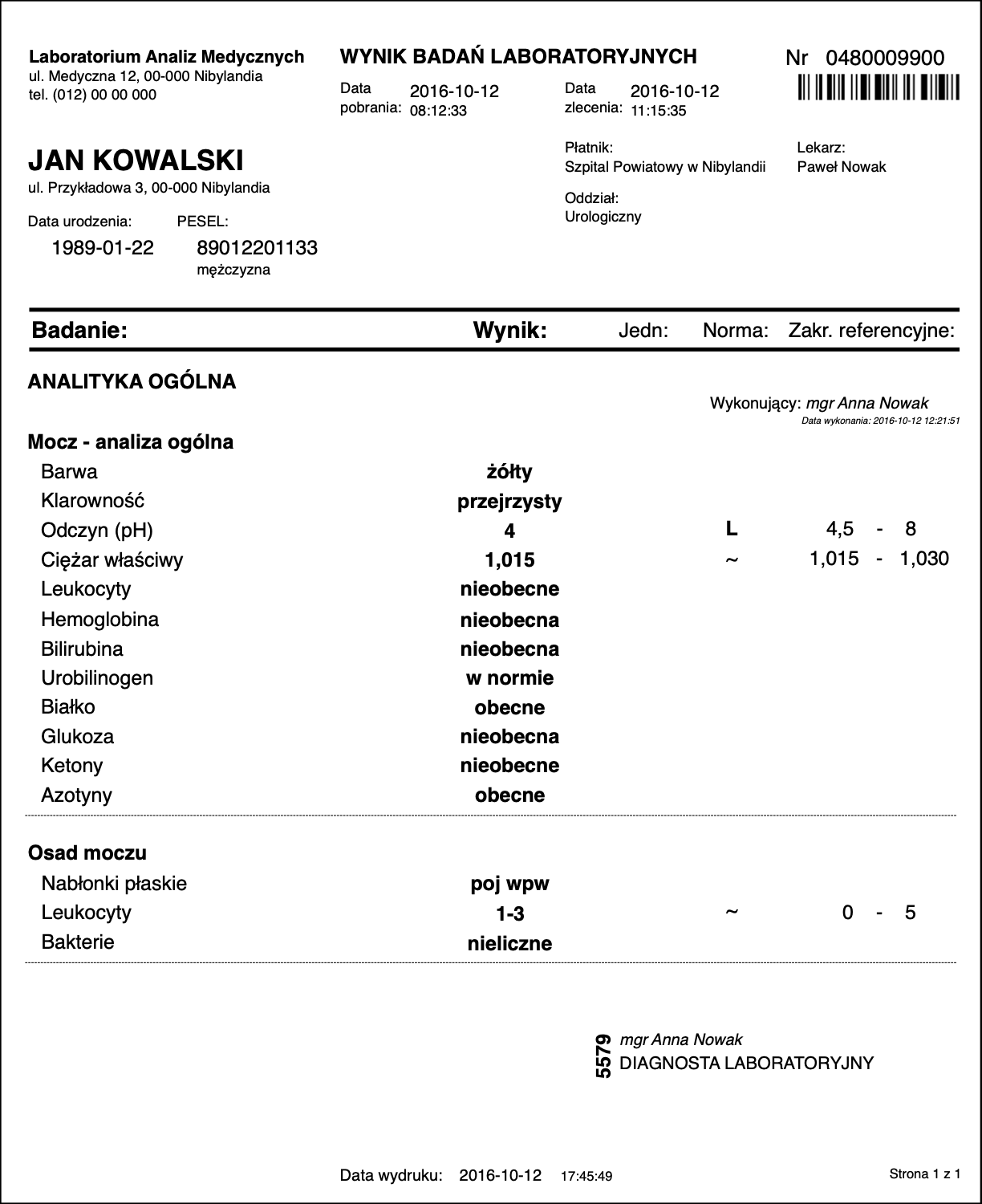 Jak odczytać wyniki moczu leukocyty?