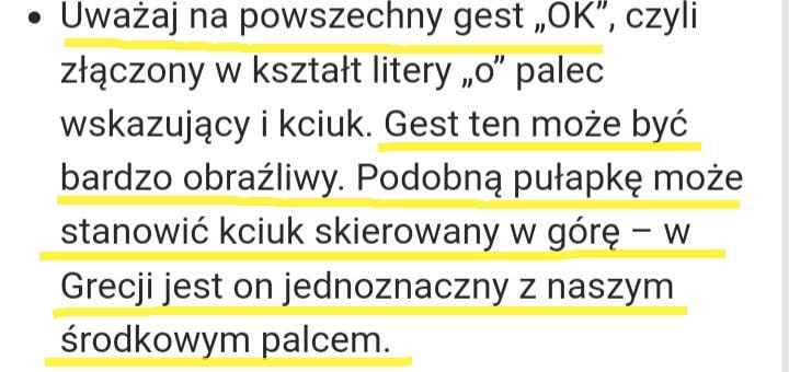 Jakich słów nie uzywac w Grecji?